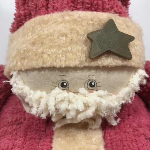 Vintage Rustic Santa Red Chenille Christmas Display, Ozark Mountain Crafts - Picture 2 of 7